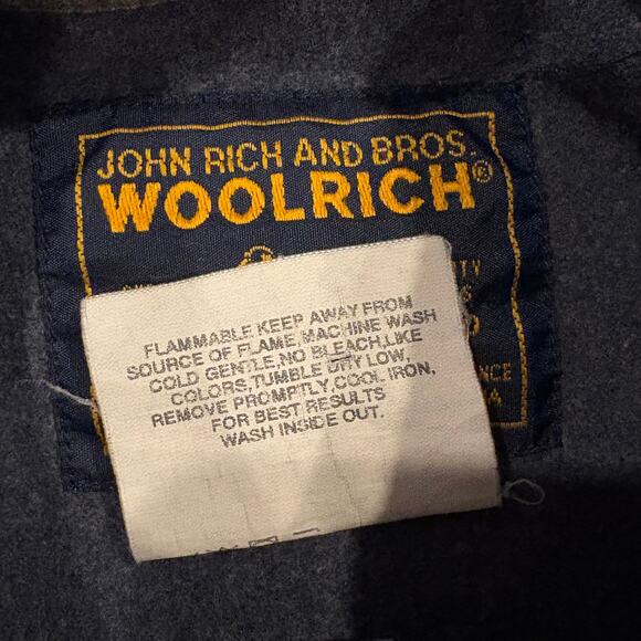 Vtg Woolrich Shirt Mens Large Blue Flannel Button Up Long Sleeve Casual *FLAW* - Picture 6 of 9